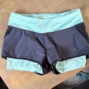 MPG Two-Tone Mint & Black Athletic Shorts